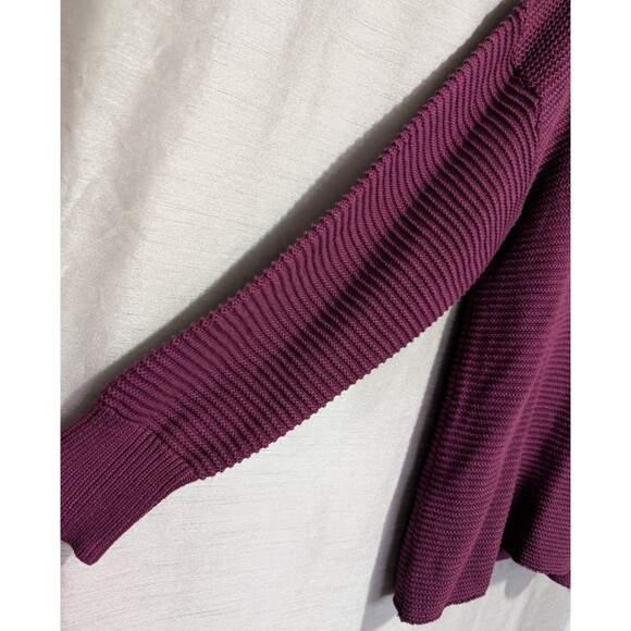 Hooded Pullover Ribbed Sweater Fringe Trimmed V-Neck Hoodie Cotton Blend Tunic - Picture 9 of 16